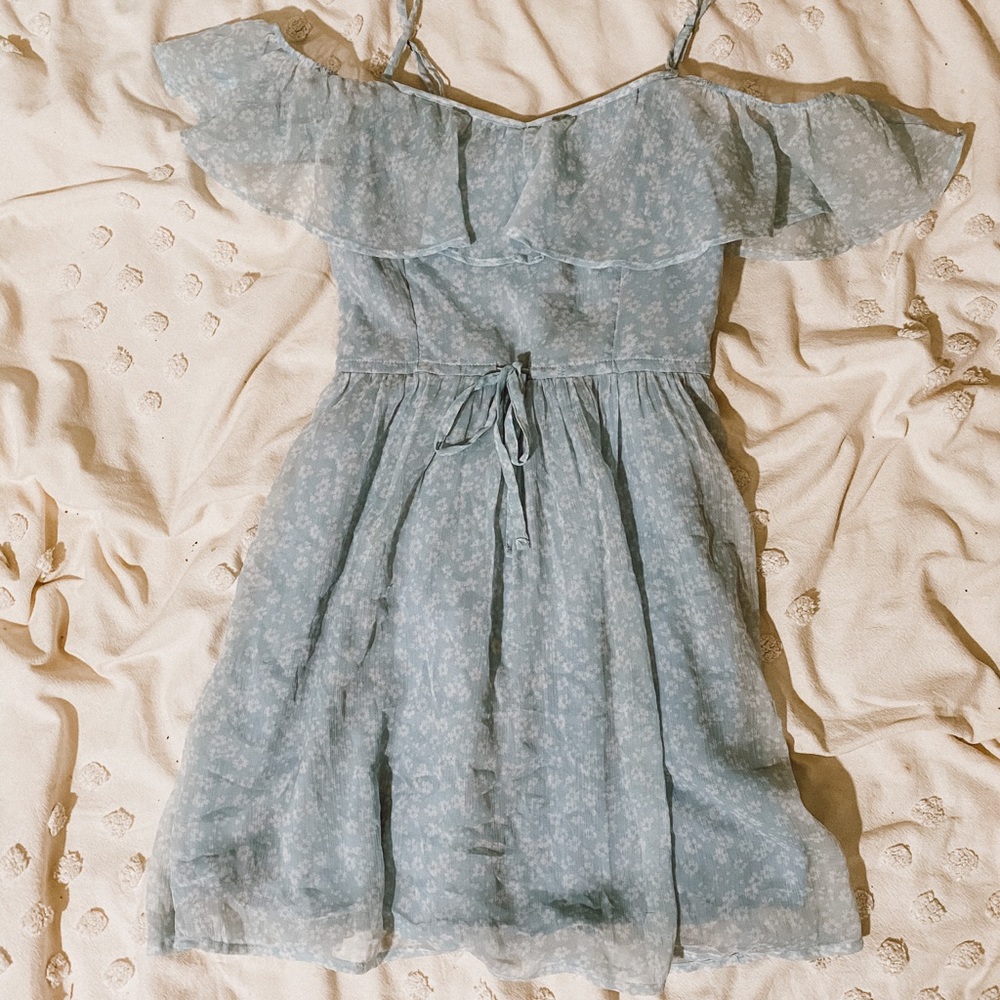 BLUE FLORAL MINI DRESS